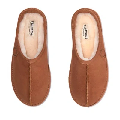 Dearfoams Fireside Greta Genuine Shearling Clog Slipper In Brown