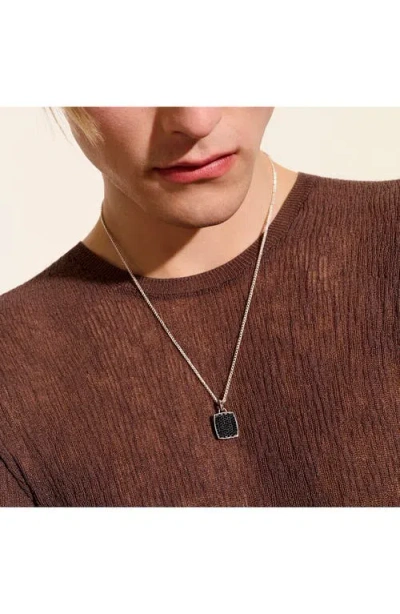 John Hardy Tag Necklace, Sterling Silver, Gemstones In Metallic