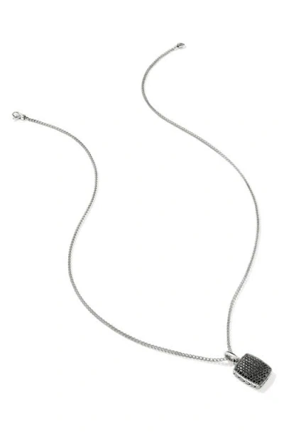 John Hardy Tag Necklace, Sterling Silver, Gemstones In Metallic