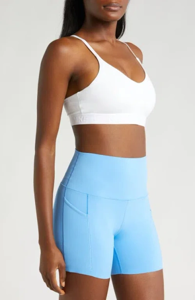 Nike Indy Light Support Padded Adjustable Sports Bra In White
