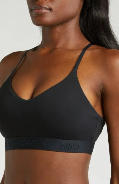 Nike Indy Light Support Padded Adjustable Sports Bra In Black