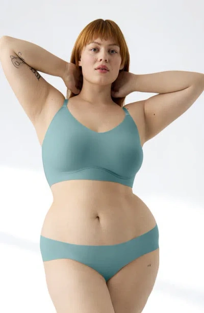 True & Co. True Body Lift Triangle Adjustable Strap Bra In Blue