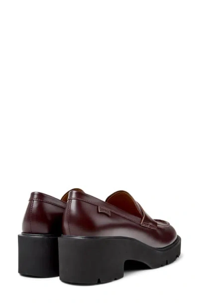 Camper Milah Penny Loafer In Burgundy