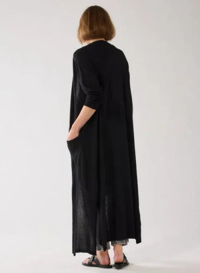 Majestic Filatures Silk Viscose Long Sleeve Cardigan In Black