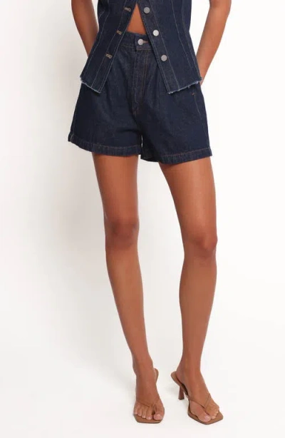 Petal And Pup Petal & Pup Nylah Pleated Denim Shorts In Black