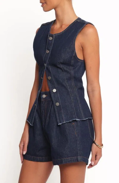 Petal And Pup Petal & Pup Nylah Pleated Denim Shorts In Black