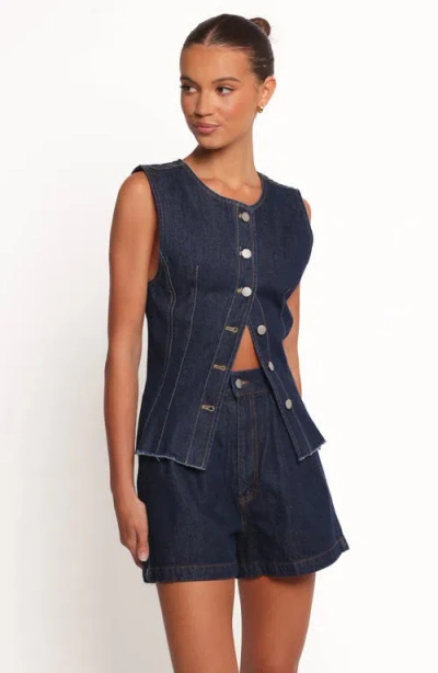 Petal And Pup Petal & Pup Nylah Pleated Denim Shorts In Black