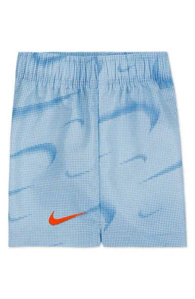 Nike Dri-fit Just Do It Tank & Swoosh Print Shorts Set In Blue