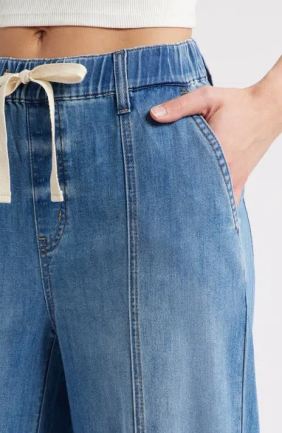 1822 Denim High Waist Wide Leg Drawstring Jeans In Blue