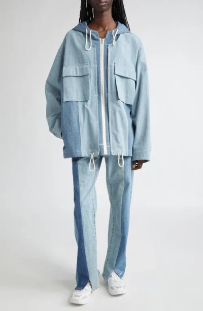 Kuro Remake Denim Hooded Top In Blue