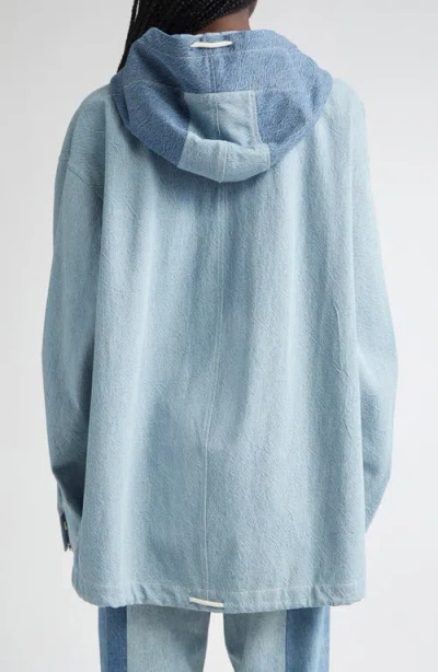 Kuro Remake Denim Hooded Top In Blue
