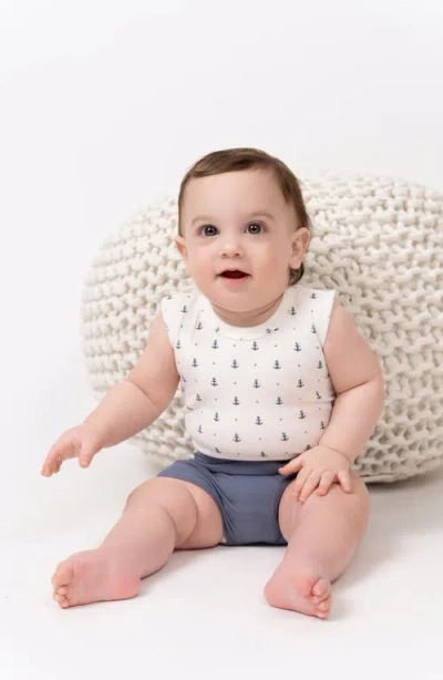 Maniere Manière Stretch Cotton Bodysuit & Shorts Set In Neutral