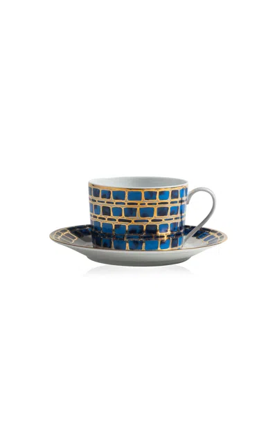 Tania Bulhões Tea Cup & Saucer Jade Blue