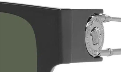 Versace Havana 57mm Rectangular Sunglasses