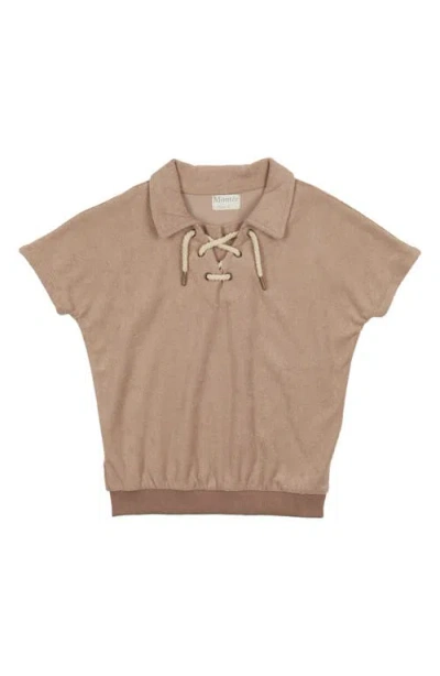 Maniere Manière Beach Terry Polo & Shorts Set In Brown