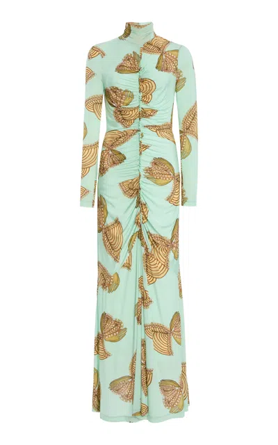 Ulla Johnson Ida Ruched Turtleneck Dress In Black