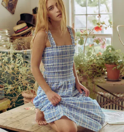 Hill House Home The Azalea Maxi Nap Dress In Blue