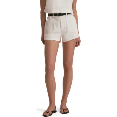 Favorite Daughter The Arlo High Waist Textured Denim Shorts In White
