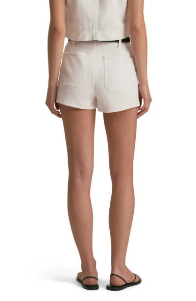 Favorite Daughter The Arlo High Waist Textured Denim Shorts In White