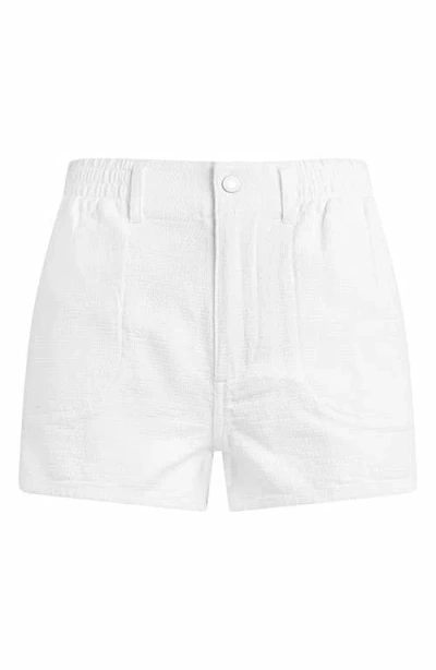Favorite Daughter The Arlo High Waist Textured Denim Shorts In White