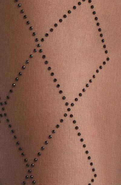 High Heel Jungle Richie Diamond Crystal Tights In Black