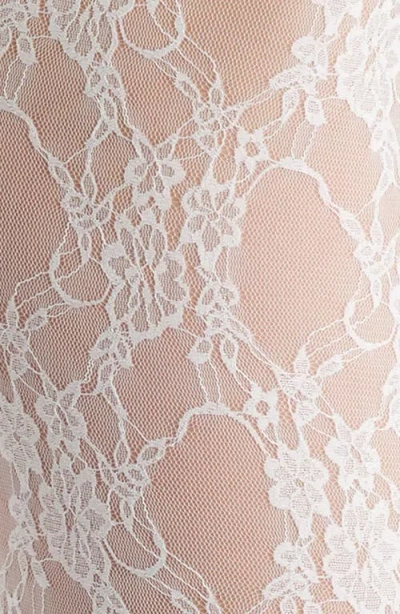 High Heel Jungle Lace Tights In White