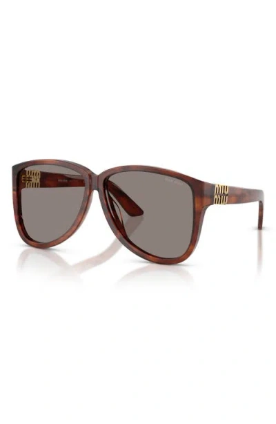 Miu Miu 61mm Pilot Sunglasses In Brown