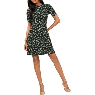 Lipsy Floral Print Minidress In Green