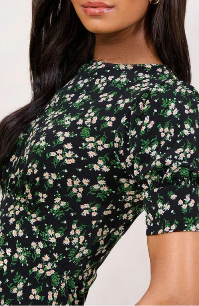Lipsy Floral Print Minidress In Green
