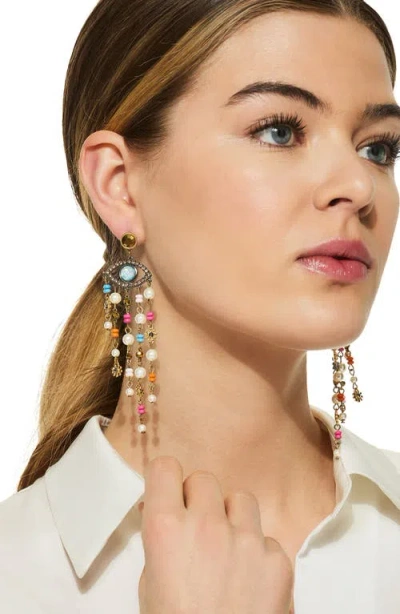 Kurt Geiger London Evil Eye Chandelier Earrings In Gold