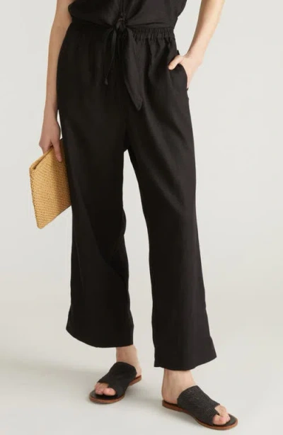 Universal Standard Iris Linen Blend Pull-on Pants In Black