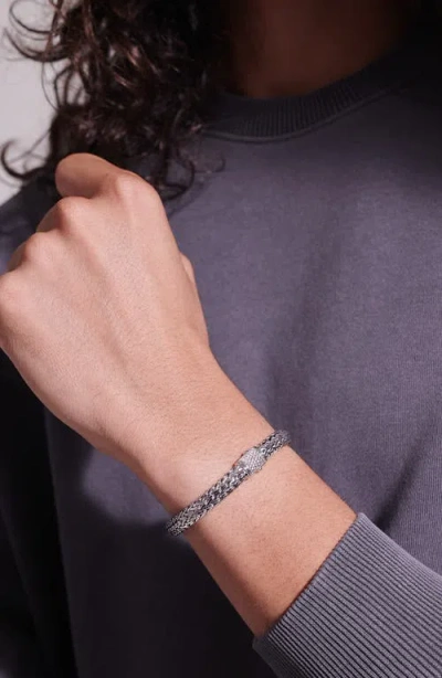 John Hardy Icon Bracelet, Sterling Silver, Pavé, 5mm In Metallic