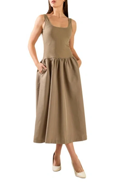Freemarket Sleeveless Mixed Media Maxi Dress