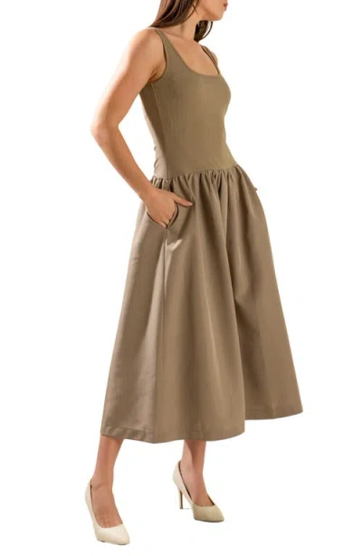 Freemarket Sleeveless Mixed Media Maxi Dress