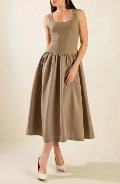 Freemarket Sleeveless Mixed Media Maxi Dress