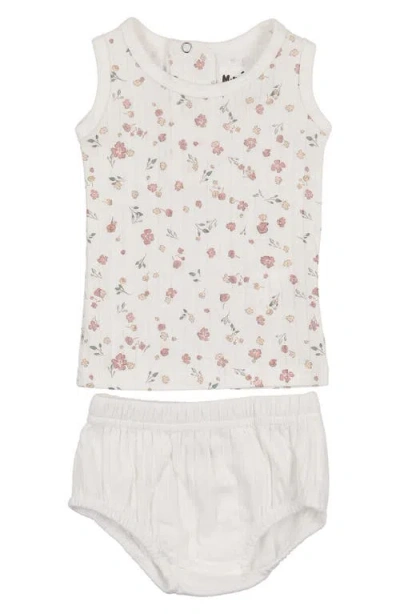 Maniere Manière Pointelle Petals Tank & Bloomers Set In Neutral
