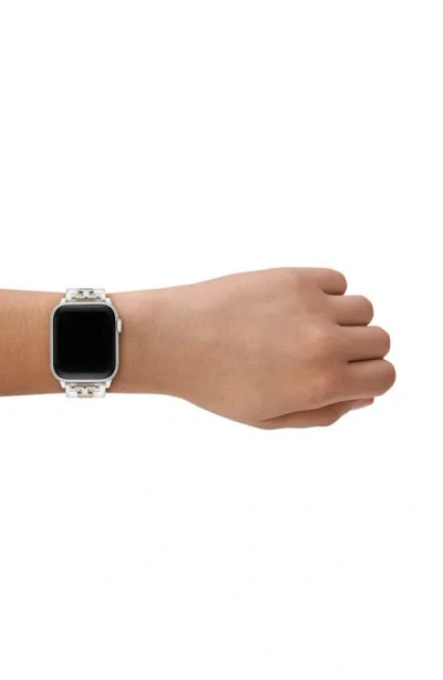 Tory Burch Kira Leather Apple Watch® Strap, 20mm In Brown