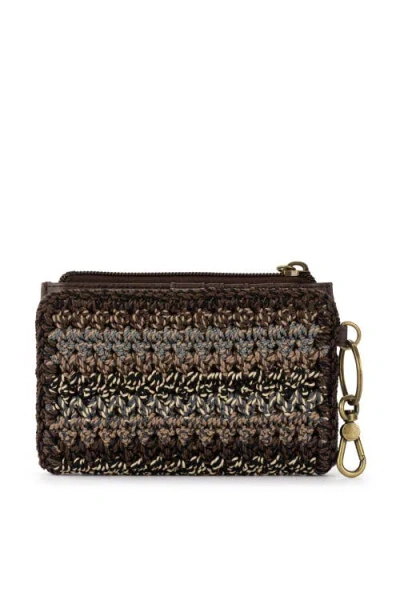 The Sak Encino Crochet Card Wallet In Brown