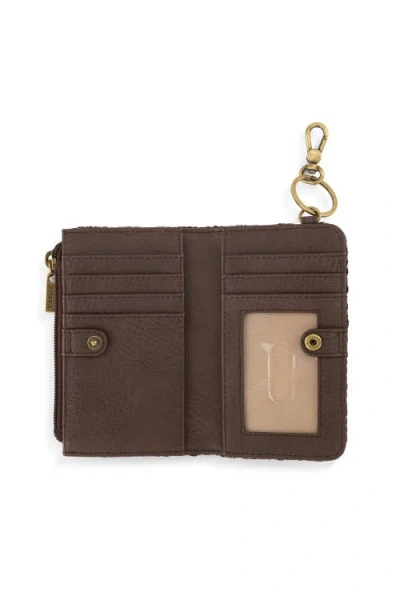 The Sak Encino Crochet Card Wallet In Brown