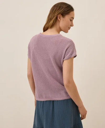 Pact Beachside Linen Short Sleeve Top Made With Organic Cotton In Purple