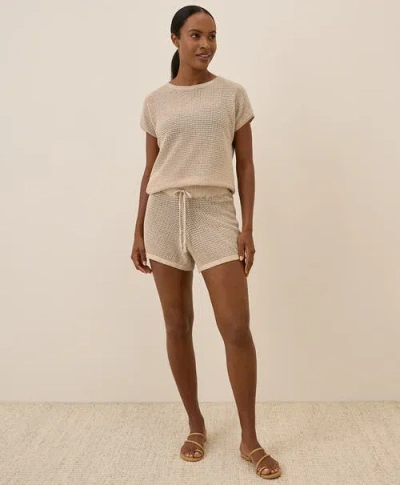 Pact Beachside Linen Short Sleeve Top Made With Organic Cotton In Neutral