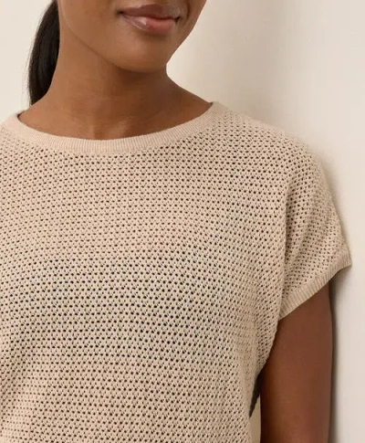 Pact Beachside Linen Short Sleeve Top Made With Organic Cotton In Neutral