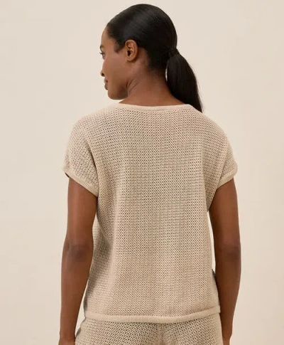 Pact Beachside Linen Short Sleeve Top Made With Organic Cotton In Neutral