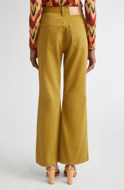 Ulla Johnson The Lou Button Fly Flare Jeans In Brown