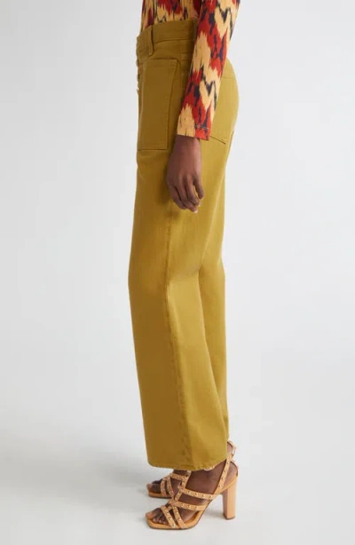 Ulla Johnson The Lou Button Fly Flare Jeans In Brown