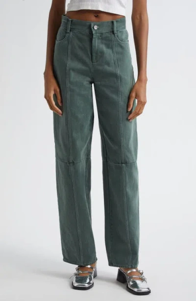 Stine Goya High Waist Straight Leg Jeans In Green