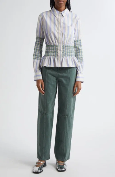 Stine Goya High Waist Straight Leg Jeans In Green