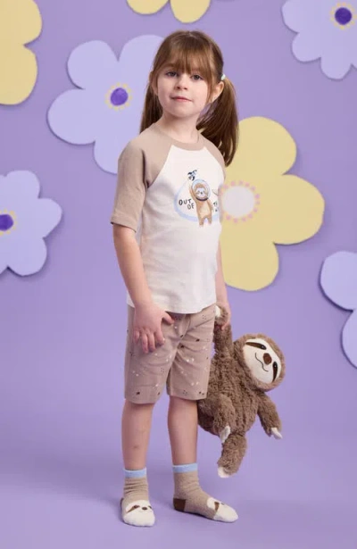 Warmies Sloth Shorties Pj Set In Nude