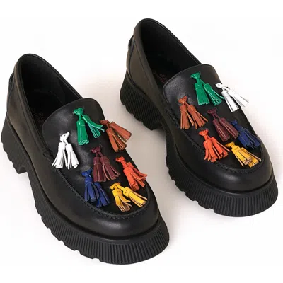 Charlotte Stone Chandler Tasseled Lug Sole Loafer
