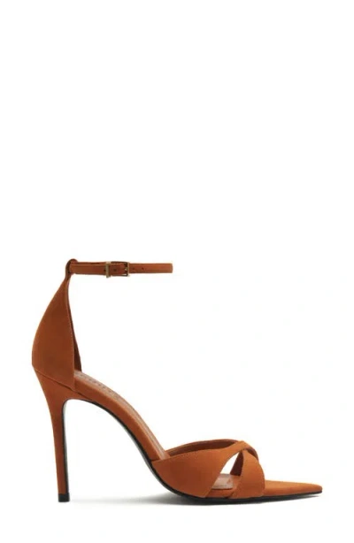 Schutz Hilda Leaf Suede Stiletto Sandals In Multi
